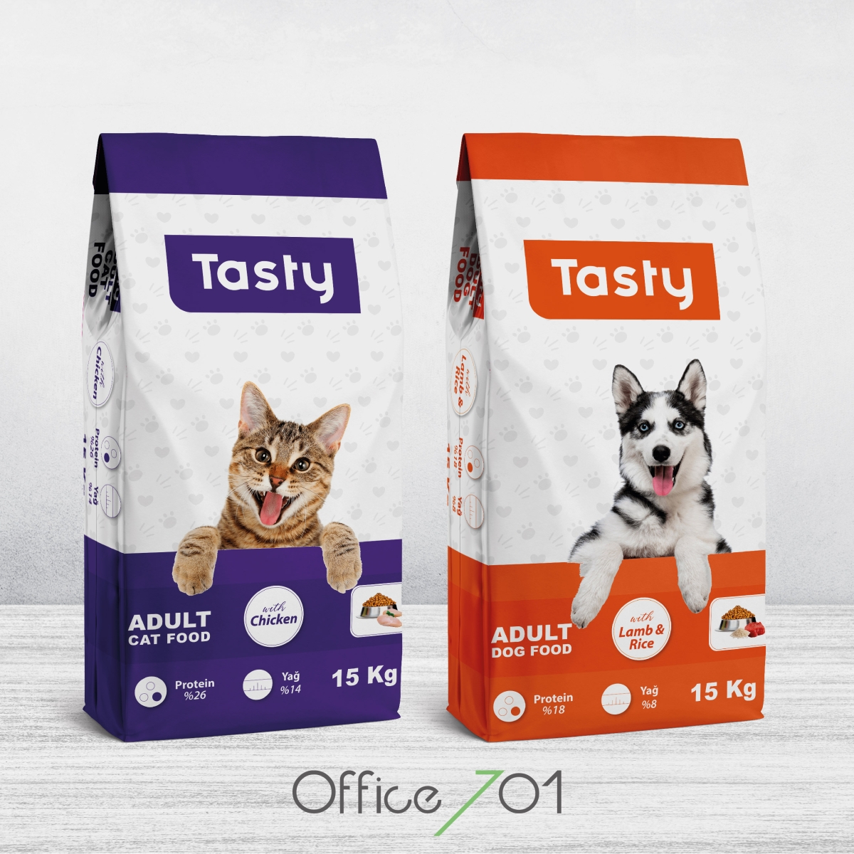 Office701 | Tasty | Dog Food Package Design