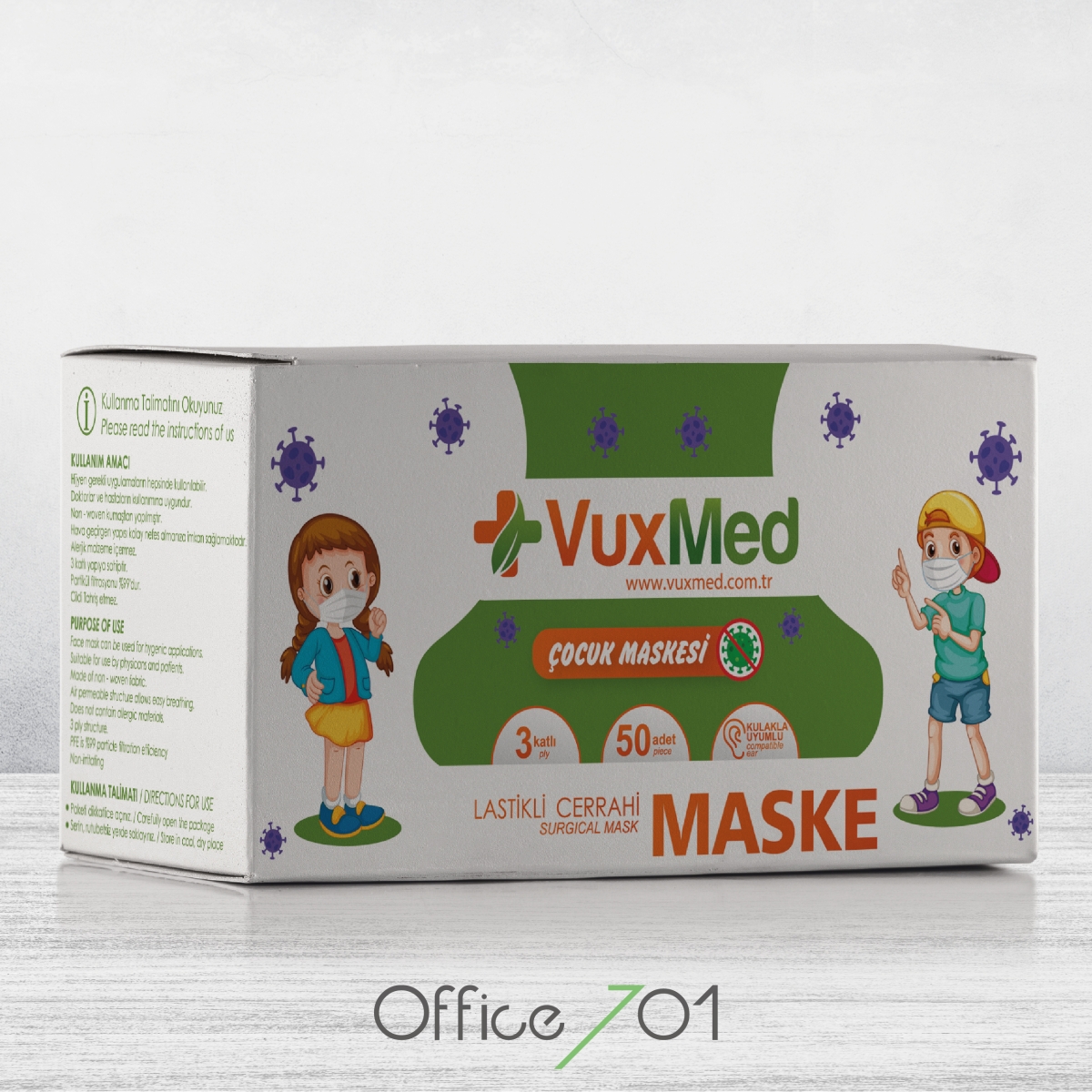 Office701 | Vuxmed Çocuk Maske Ambalaj Tasarımı 