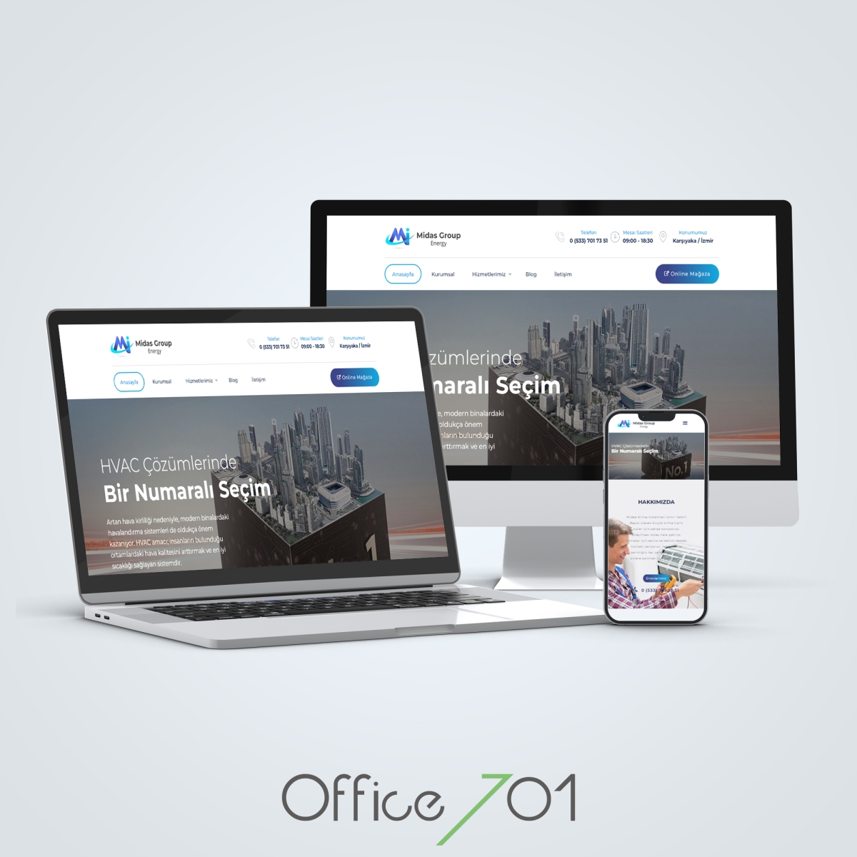 Office701 | Midas Group Energy | Cooling Sytsem Website Design
